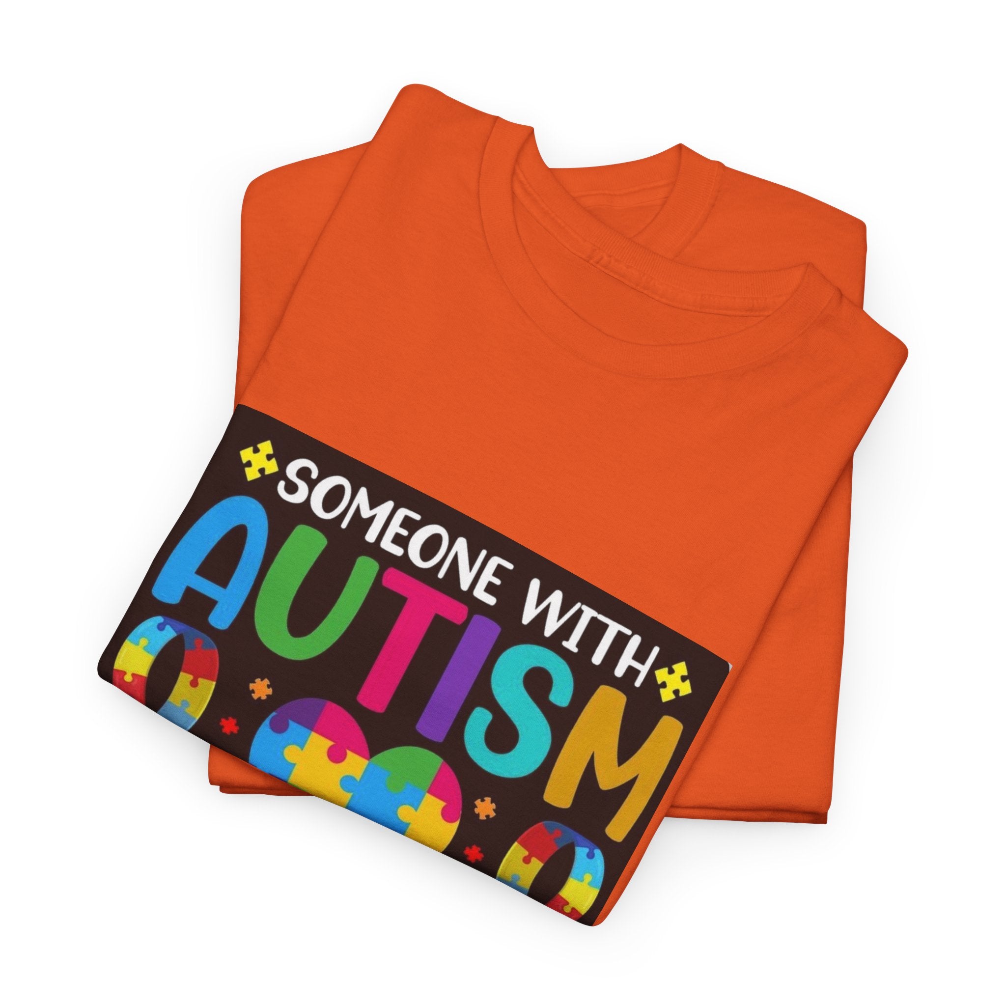 Autism Awareness T-Shirt — “Someone With Autism Lights Up My World” Colorful Puzzle Tee