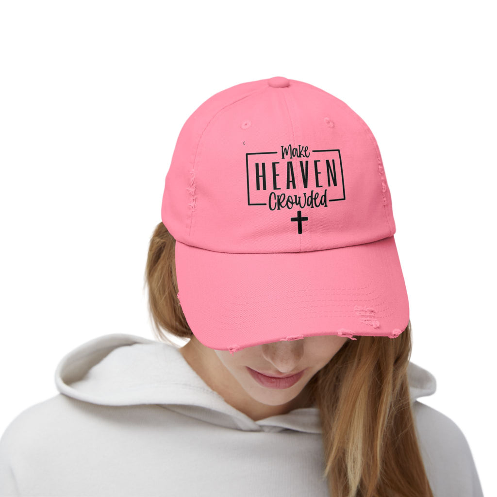 Make Heaven Crowded Distressed Baseball Cap