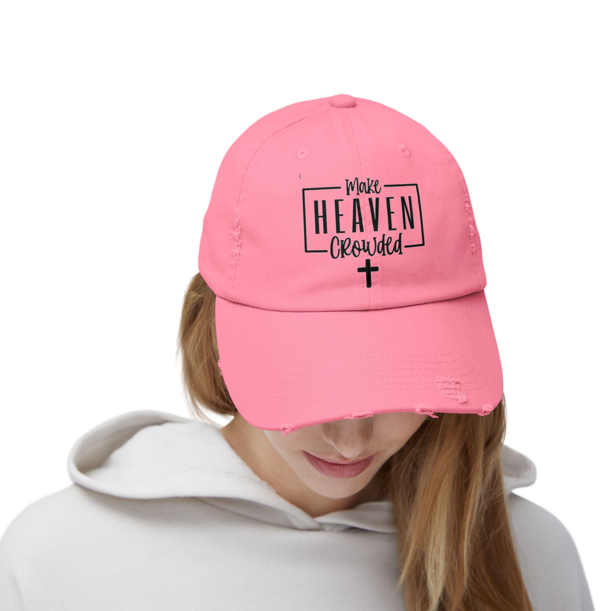 Make Heaven Crowded Distressed Baseball Cap