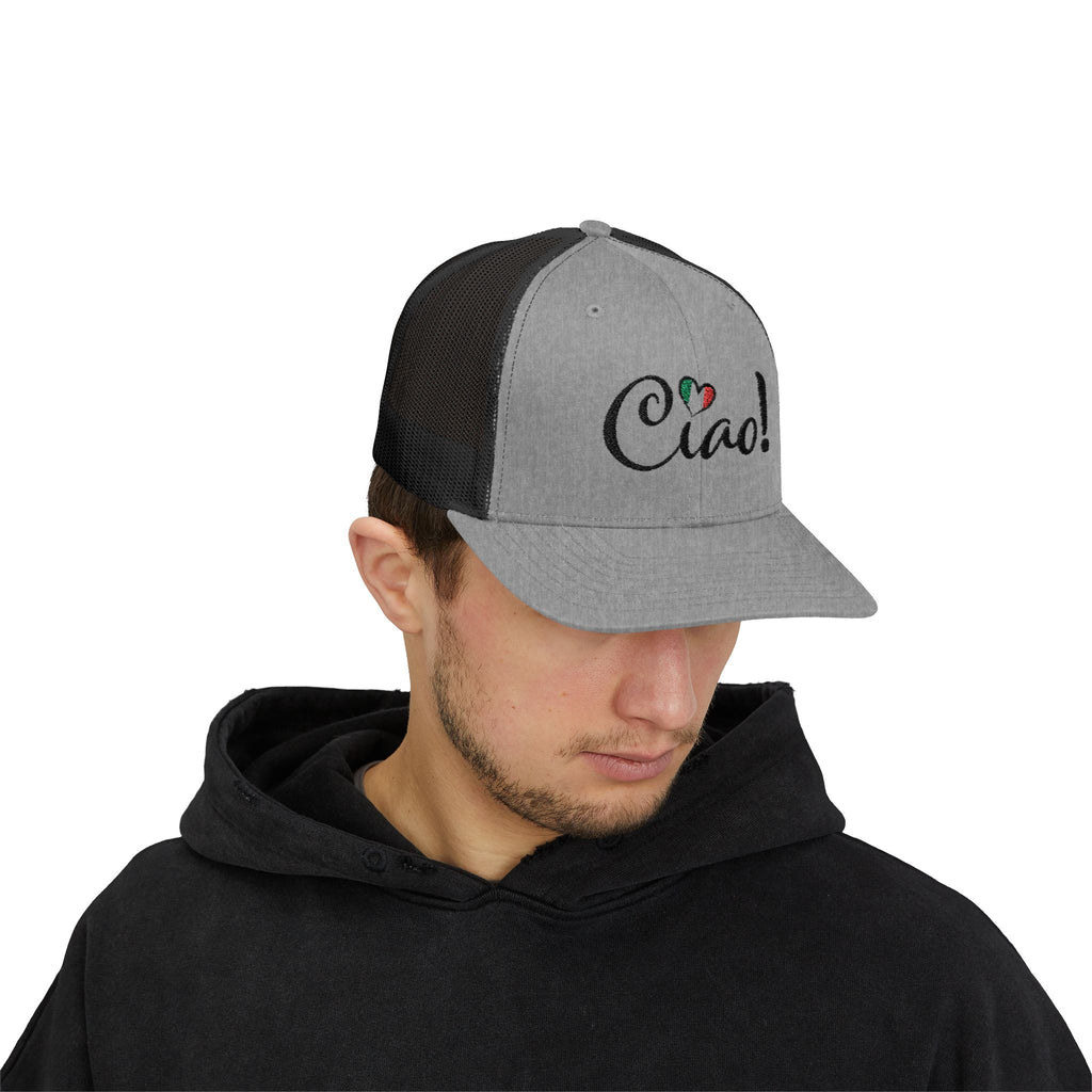 Ciao! Italian Flag Heart Snapback Cap