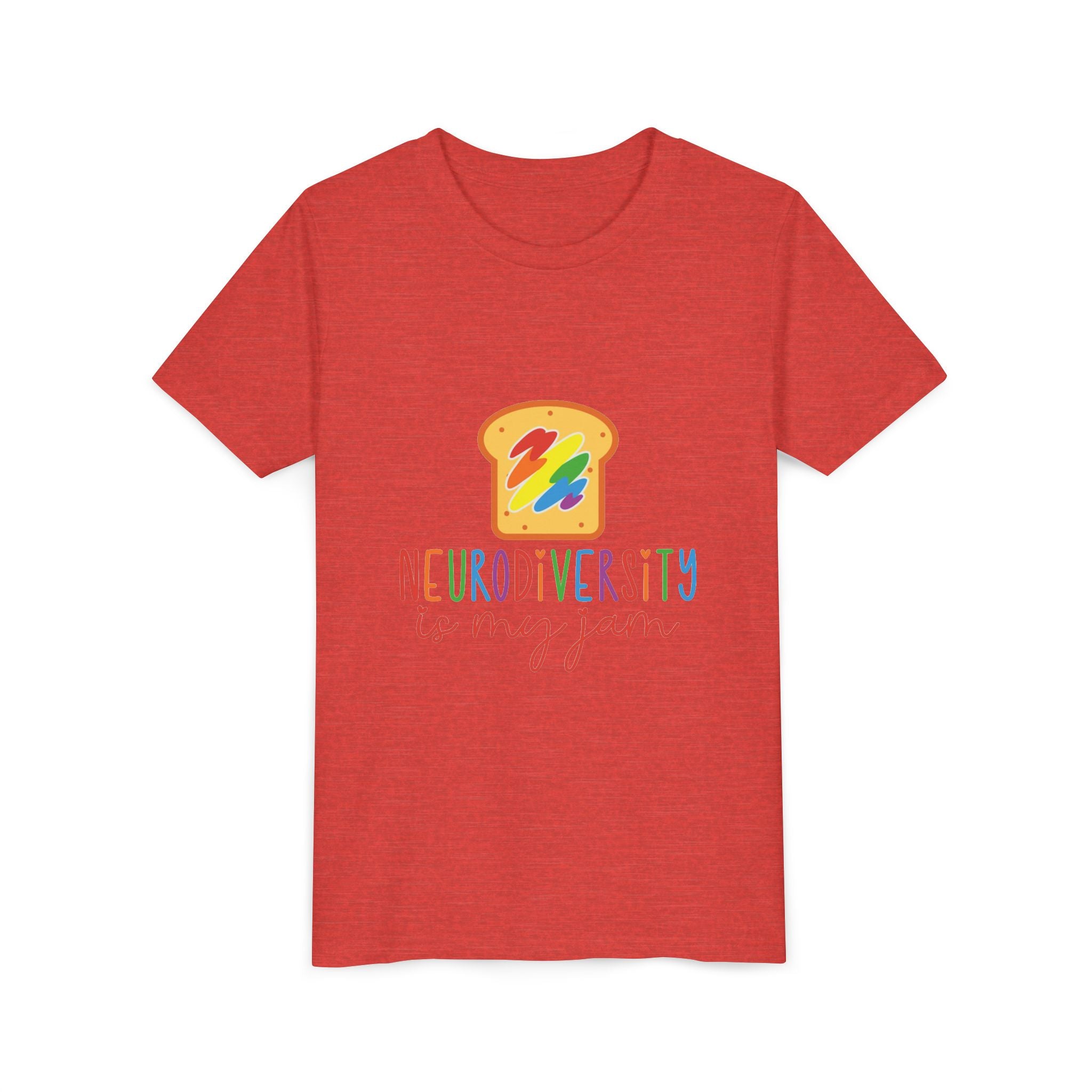 Youth Tee - "Neurodiversity Is My Jam" Rainbow Toast Graphic