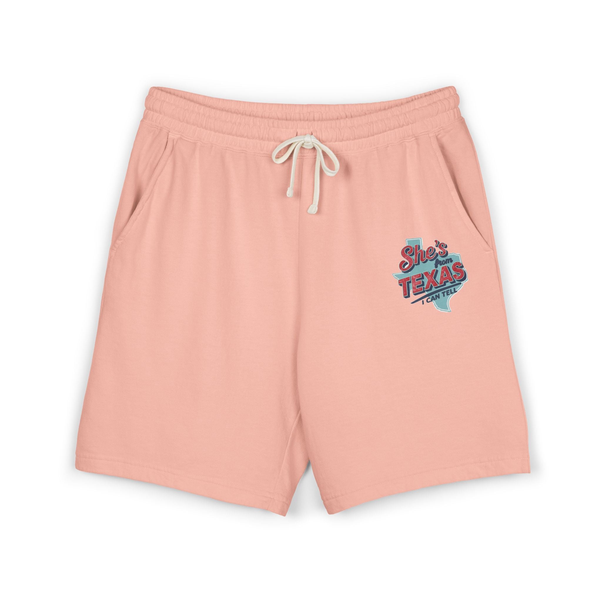 She’s From Texas Fleece Sweat Shorts — Lightweight Garment-Dyed Lounge Shorts