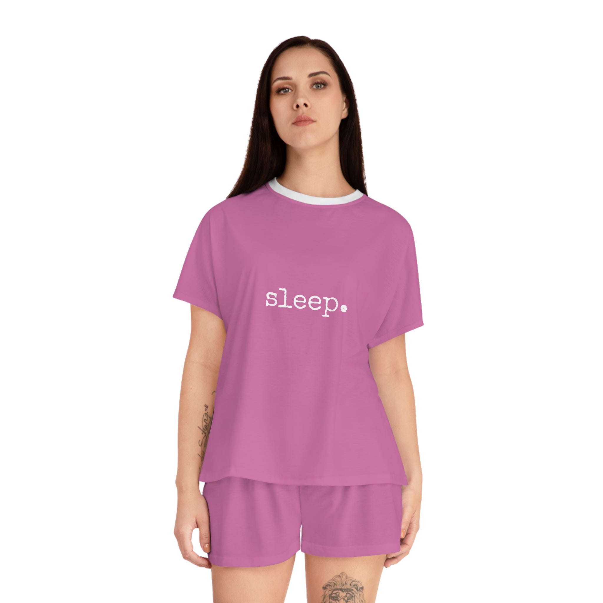 Sleep Pink Short Pajama Set — Women's Relaxed Two-Piece Loungewear