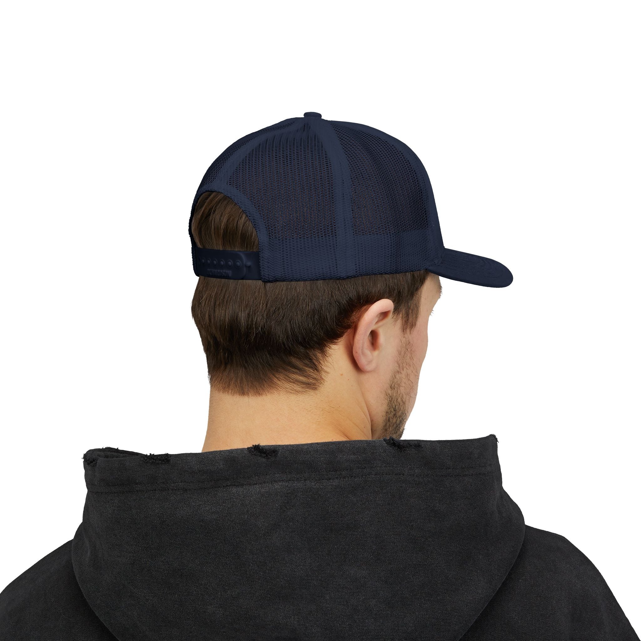 Thin Blue Line Cross Trucker Hat — Police Support Snapback