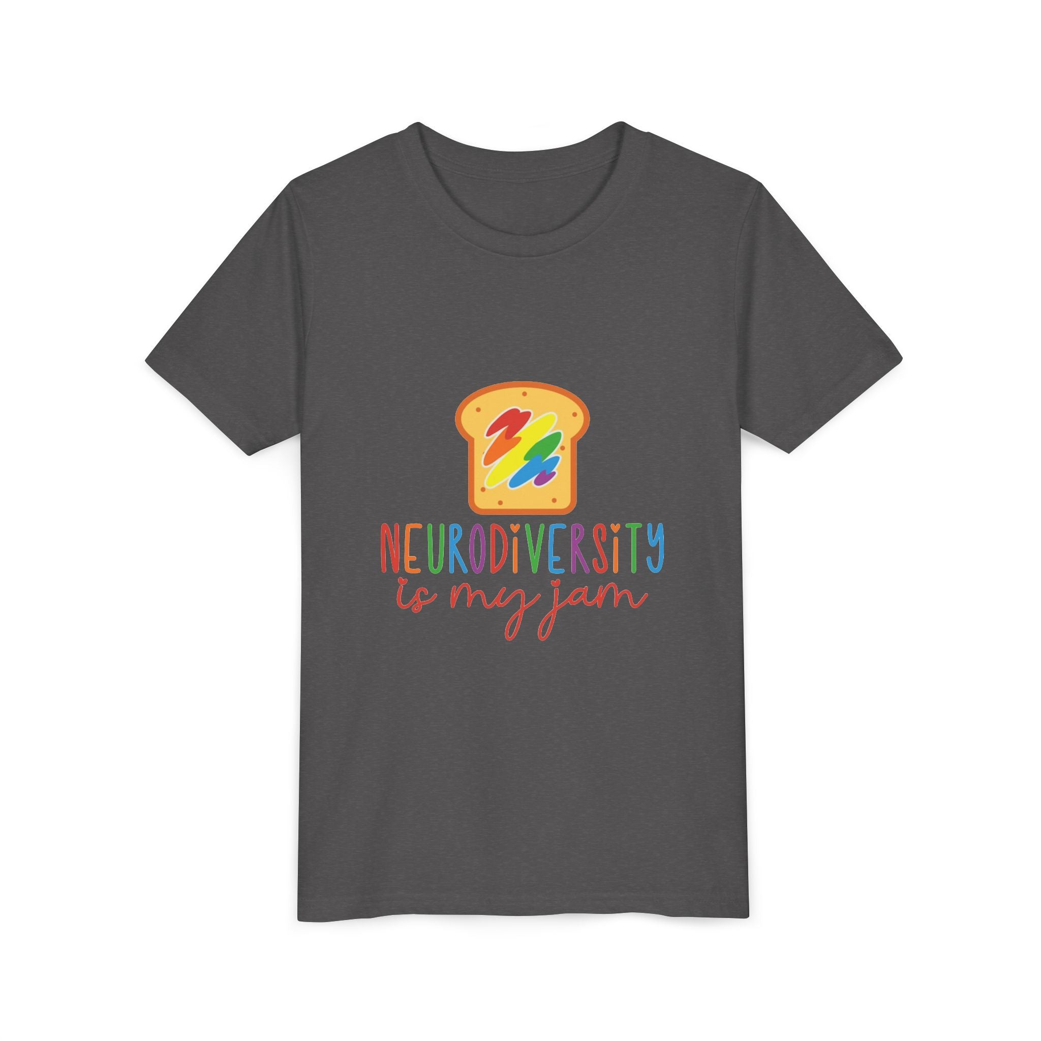 Youth Tee - "Neurodiversity Is My Jam" Rainbow Toast Graphic