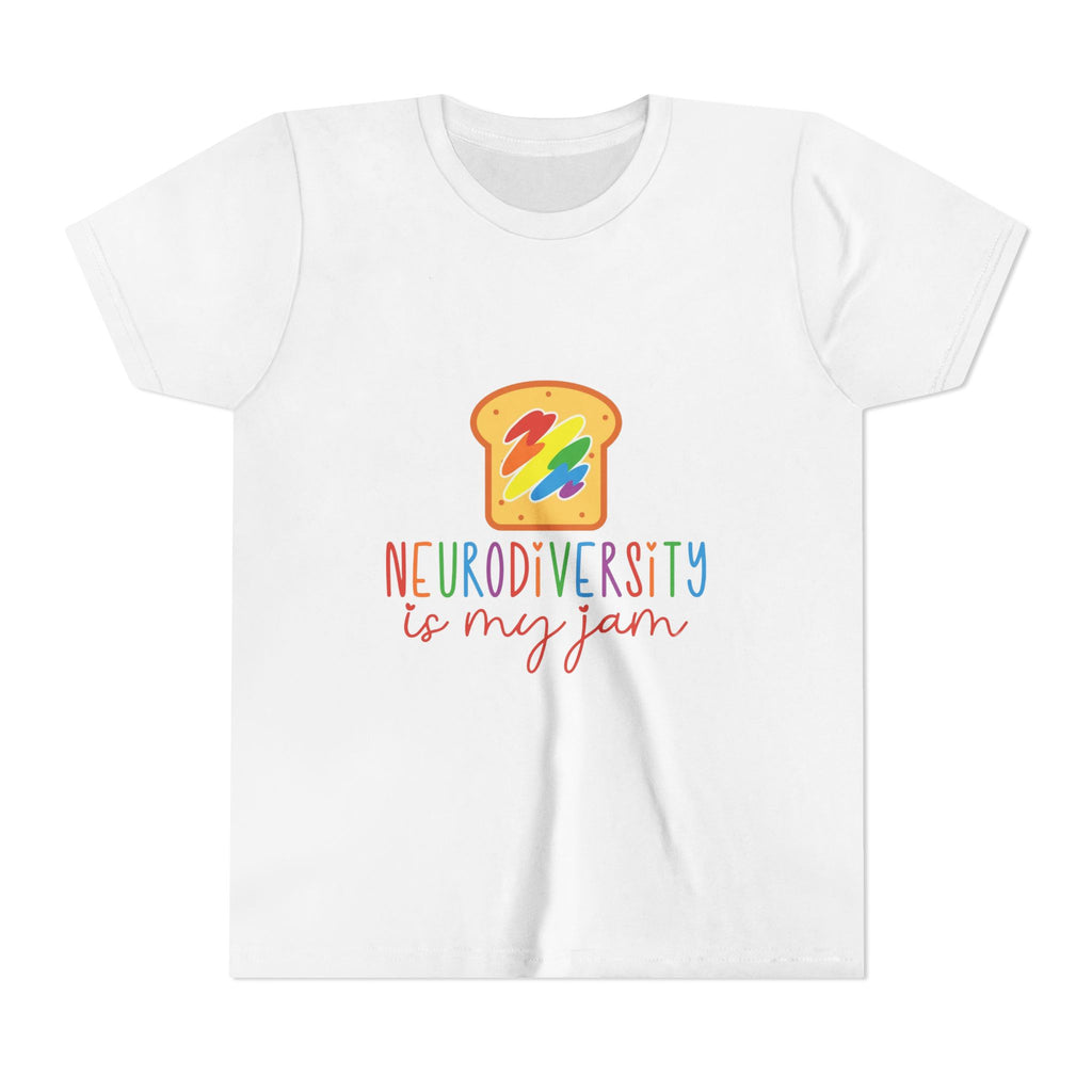 Youth Tee - "Neurodiversity Is My Jam" Rainbow Toast Graphic