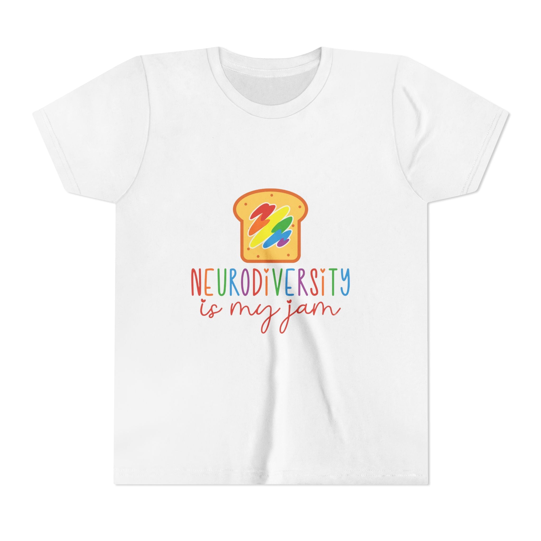 Youth Tee - "Neurodiversity Is My Jam" Rainbow Toast Graphic
