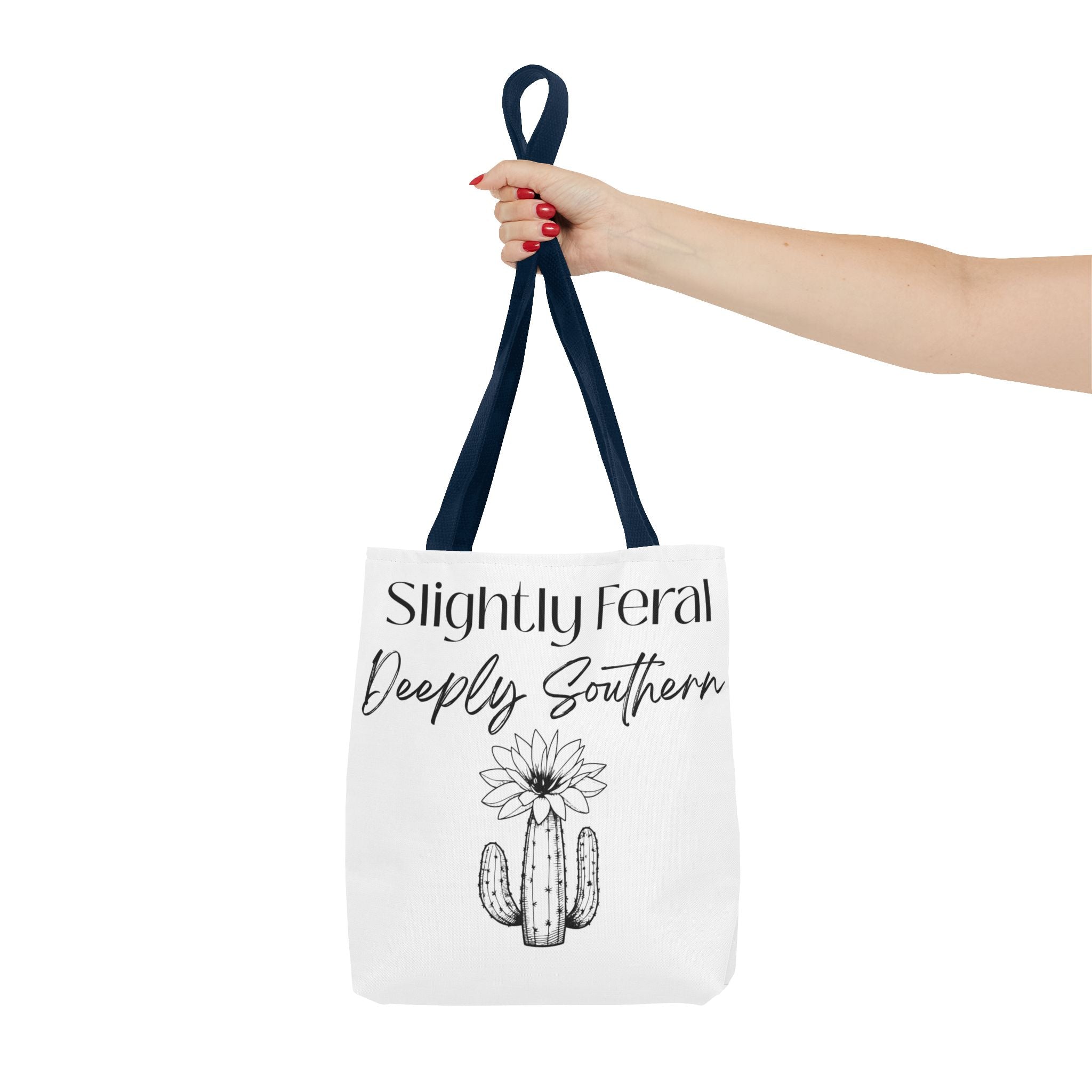 Slightly Feral Deeply Southern Tote Bag — Cactus Floral Cotton Shopping Tote
