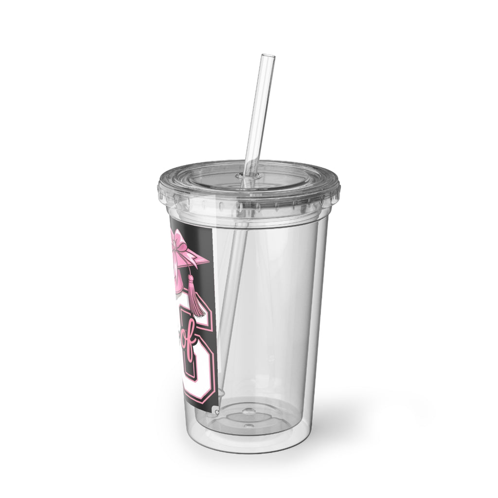 Class of 20 Graduation Acrylic Tumbler — Pink Cap & Tassel
