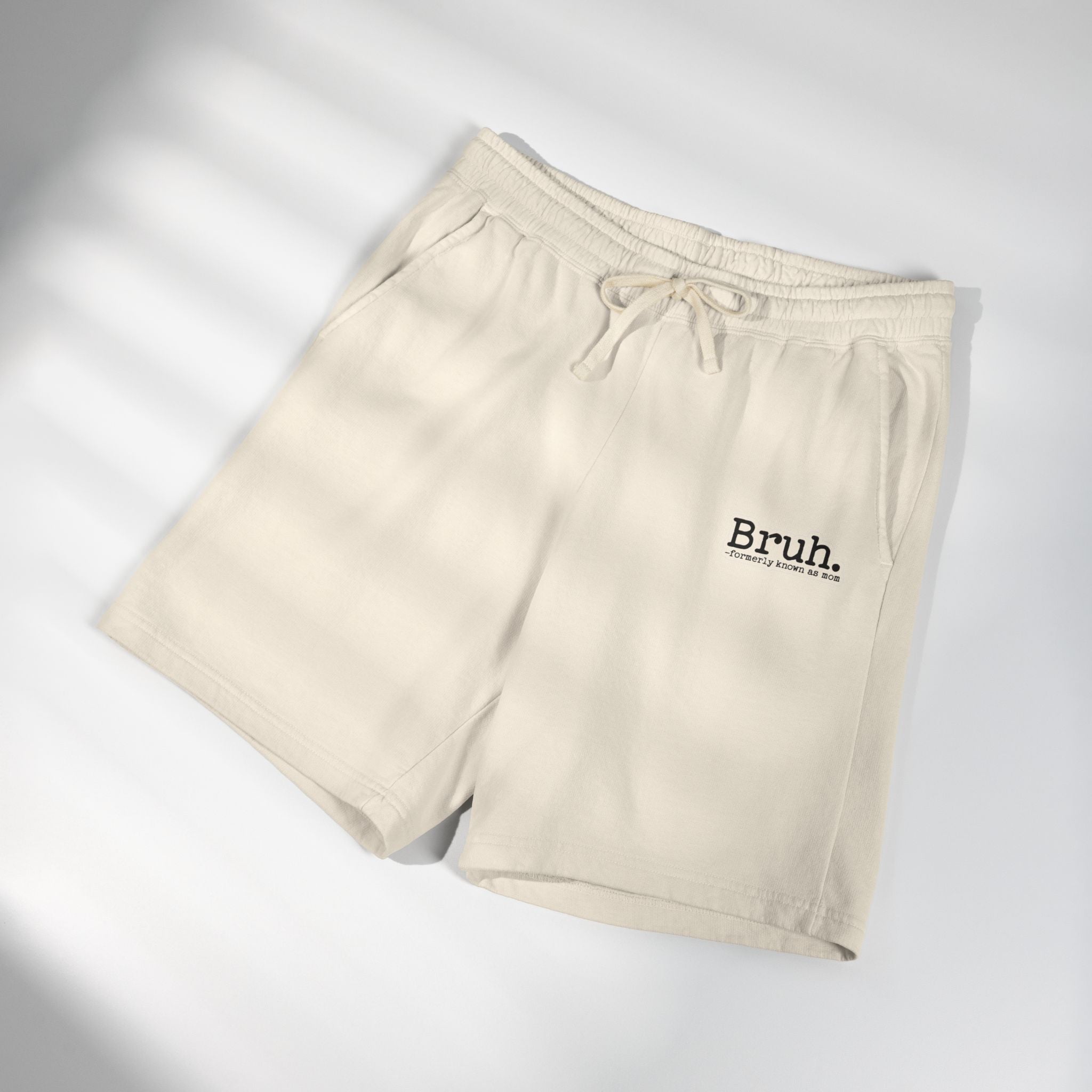 Bruh. Fleece Sweat Shorts — Lightweight Garment-Dyed Lounge Shorts