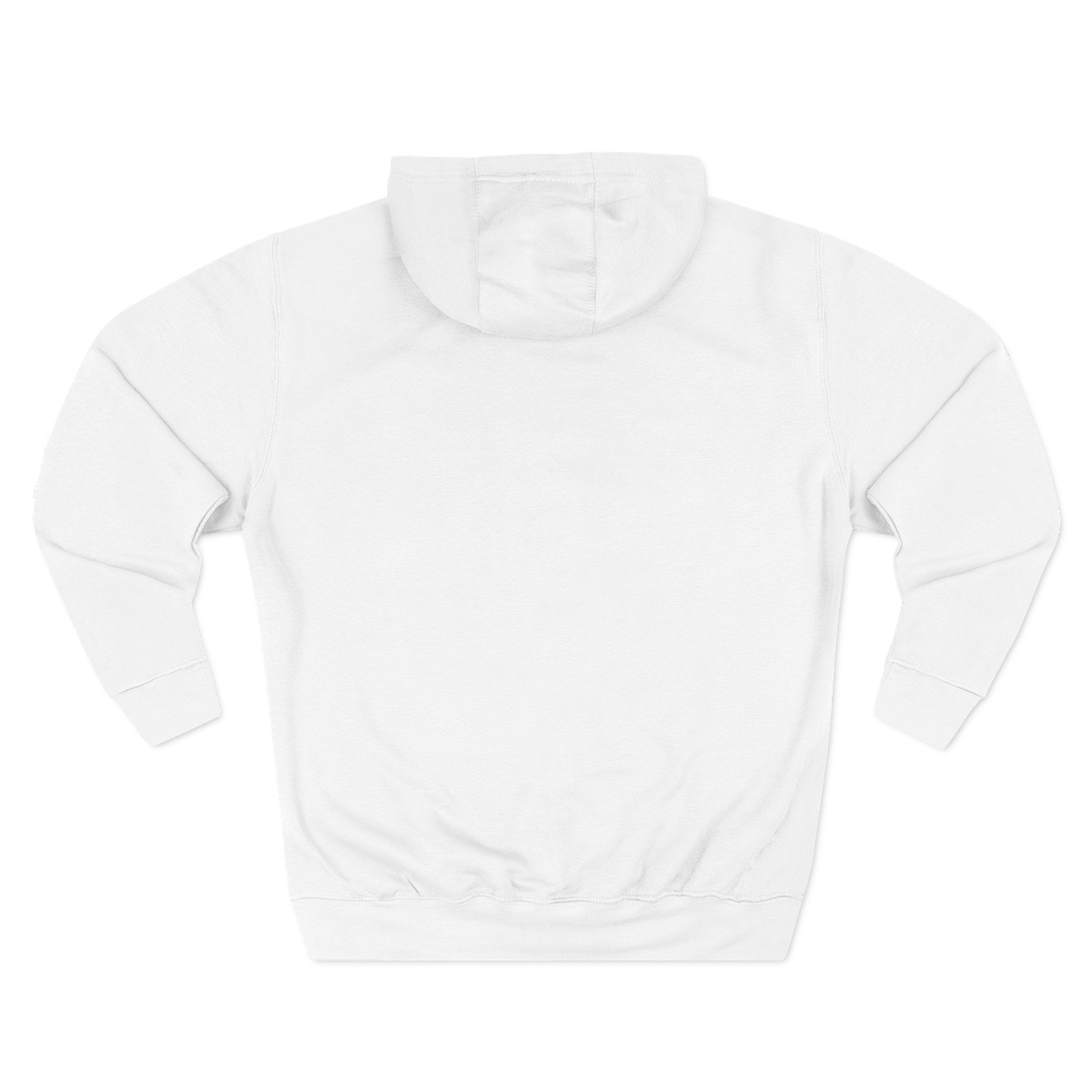 Blank White Hoodie — Customizable Three-Panel Fleece Pullover