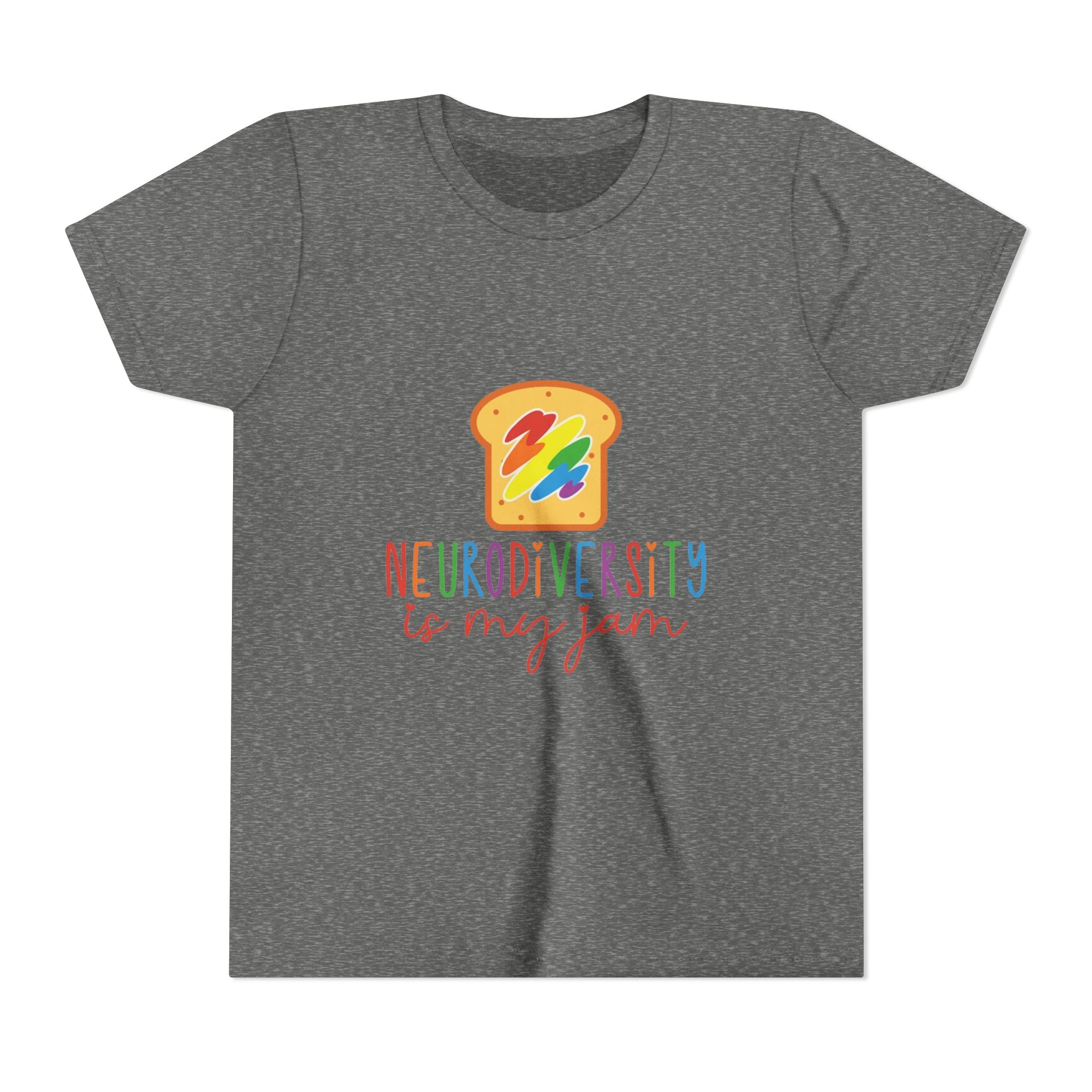 Youth Tee - "Neurodiversity Is My Jam" Rainbow Toast Graphic