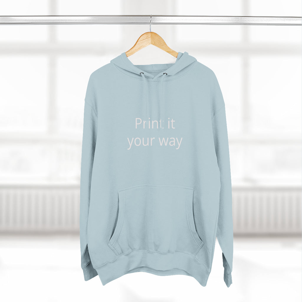 Blank White Hoodie — Customizable Three-Panel Fleece Pullover