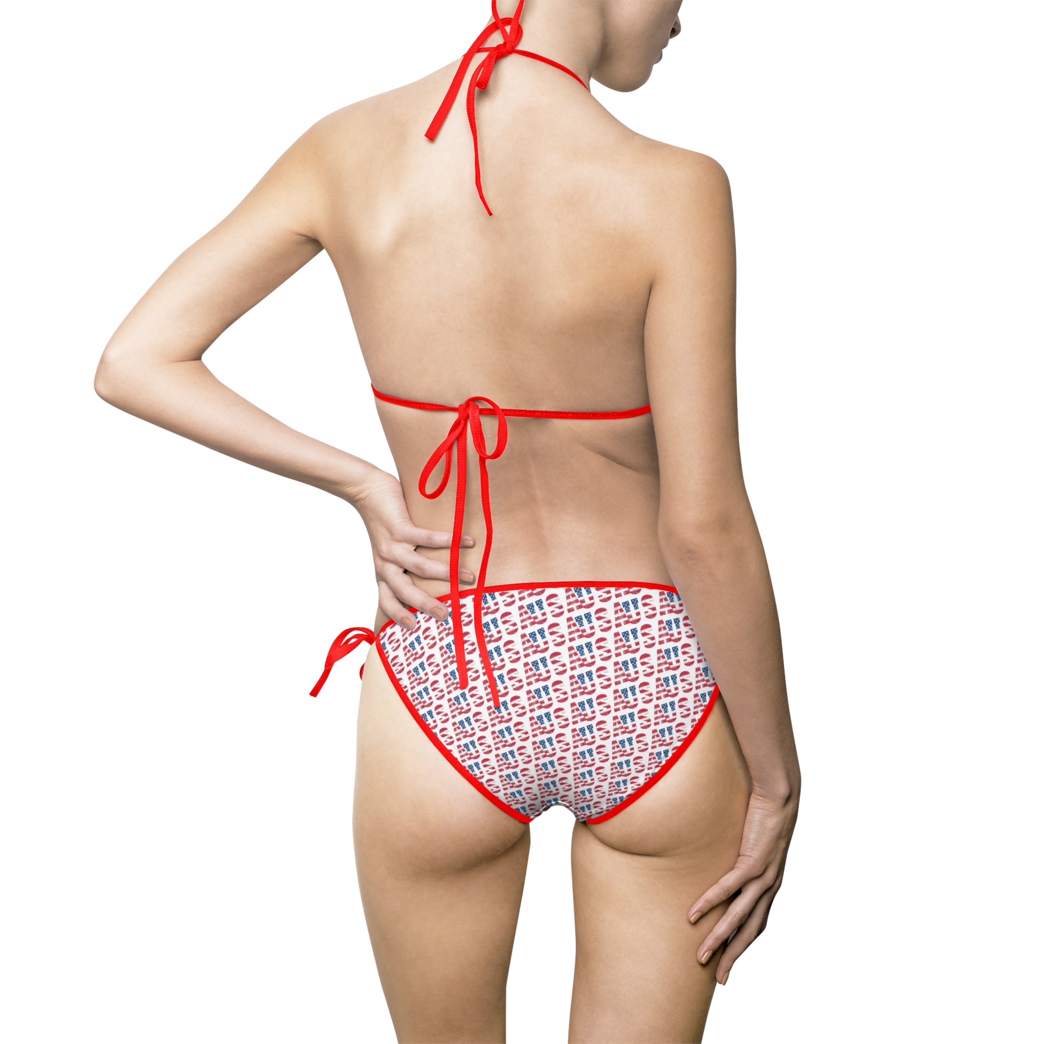 USA Print Bikini Swimsuit — Women's Patriotic Red White Blue Triangle Bikini
