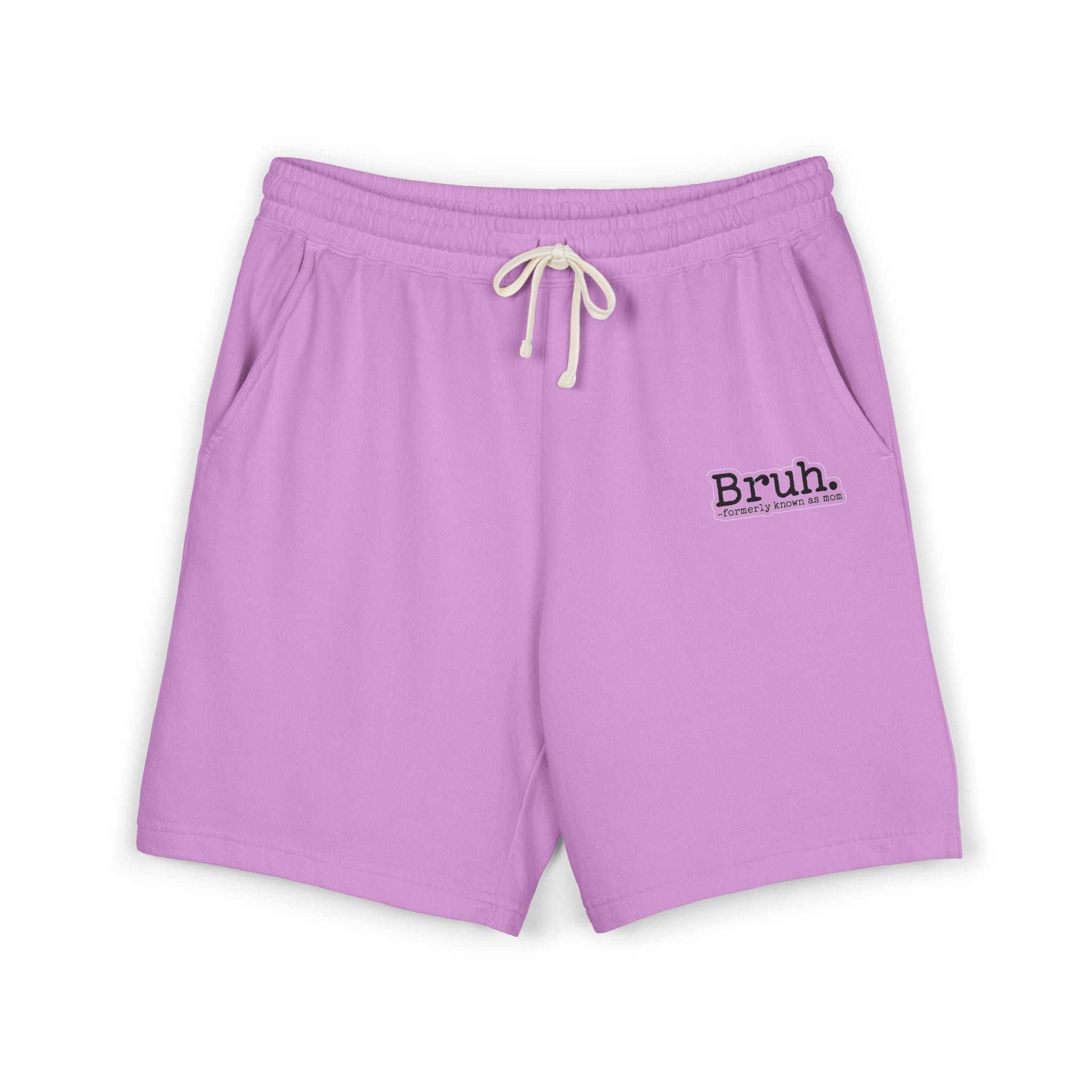 Bruh. Fleece Sweat Shorts — Lightweight Garment-Dyed Lounge Shorts