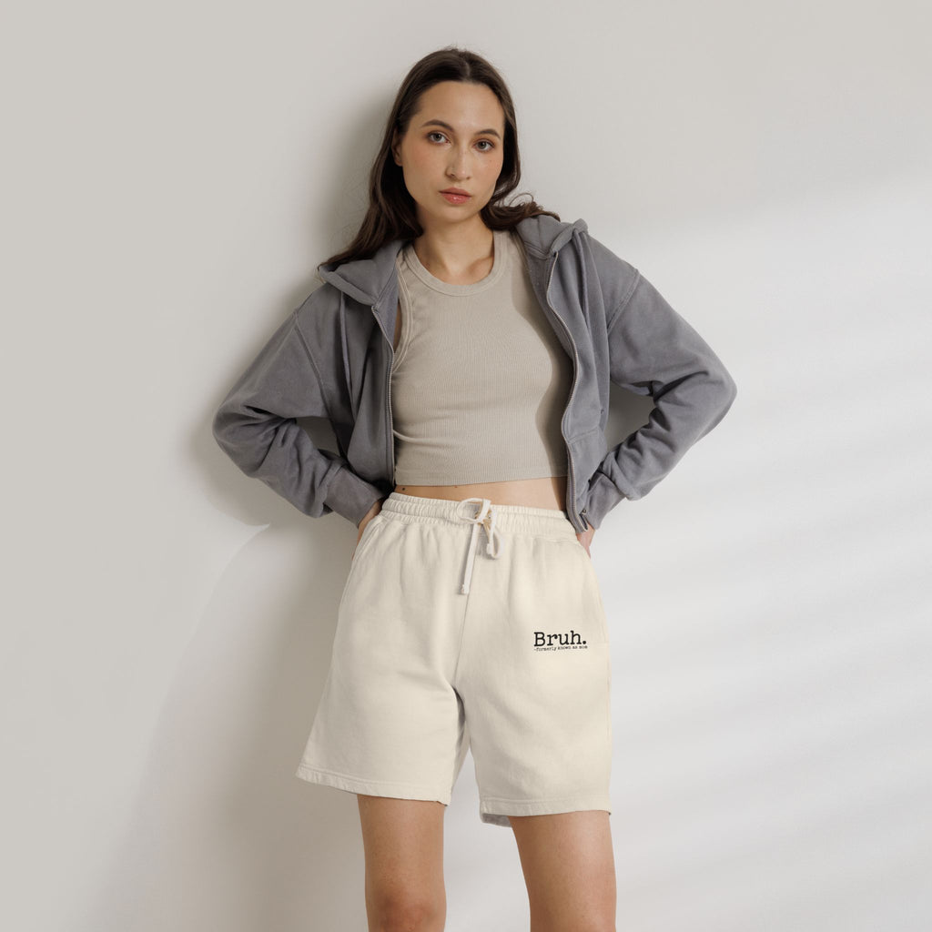 Bruh. Fleece Sweat Shorts — Lightweight Garment-Dyed Lounge Shorts