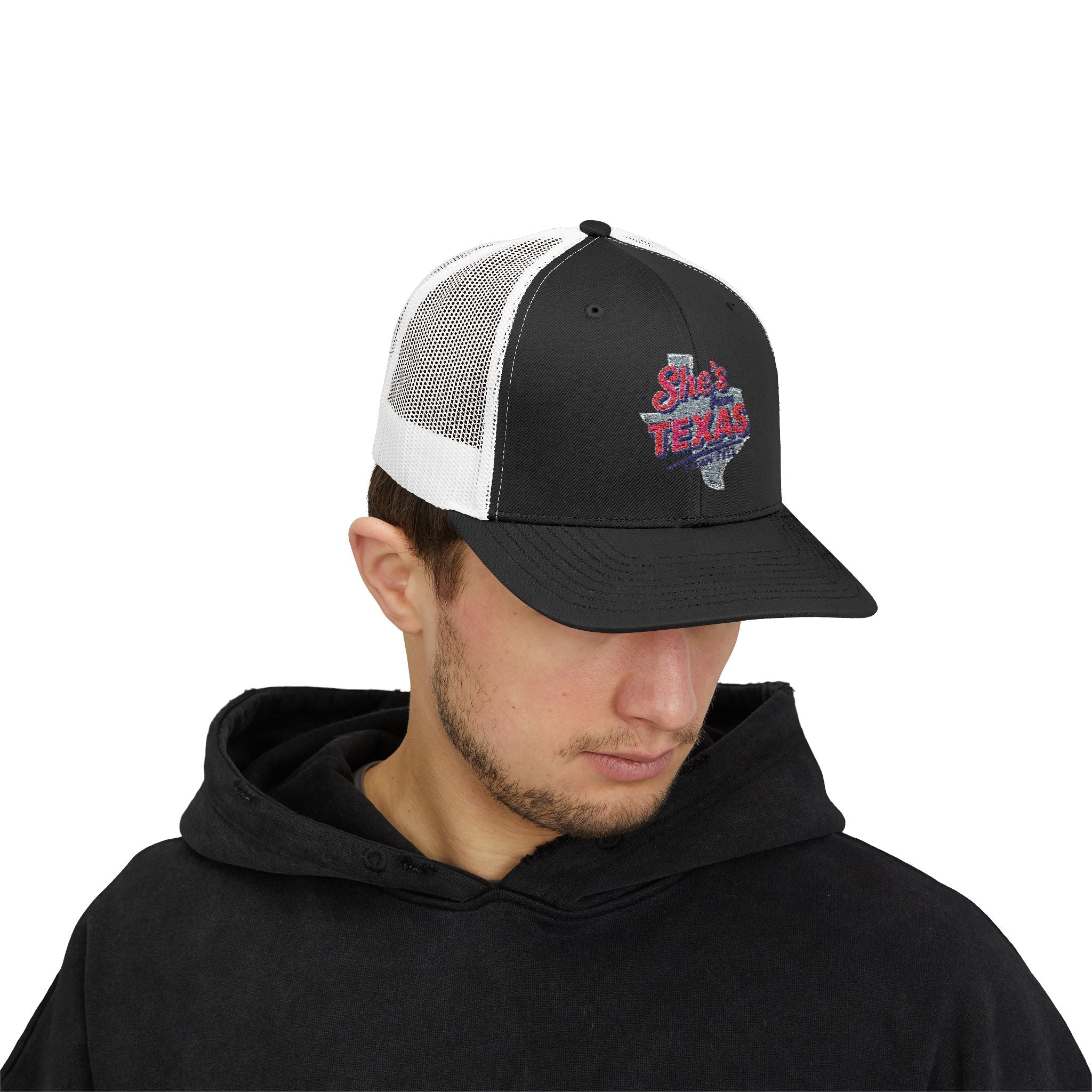 She's Texas Snapback Trucker Cap — Floral Texas State Logo Hat