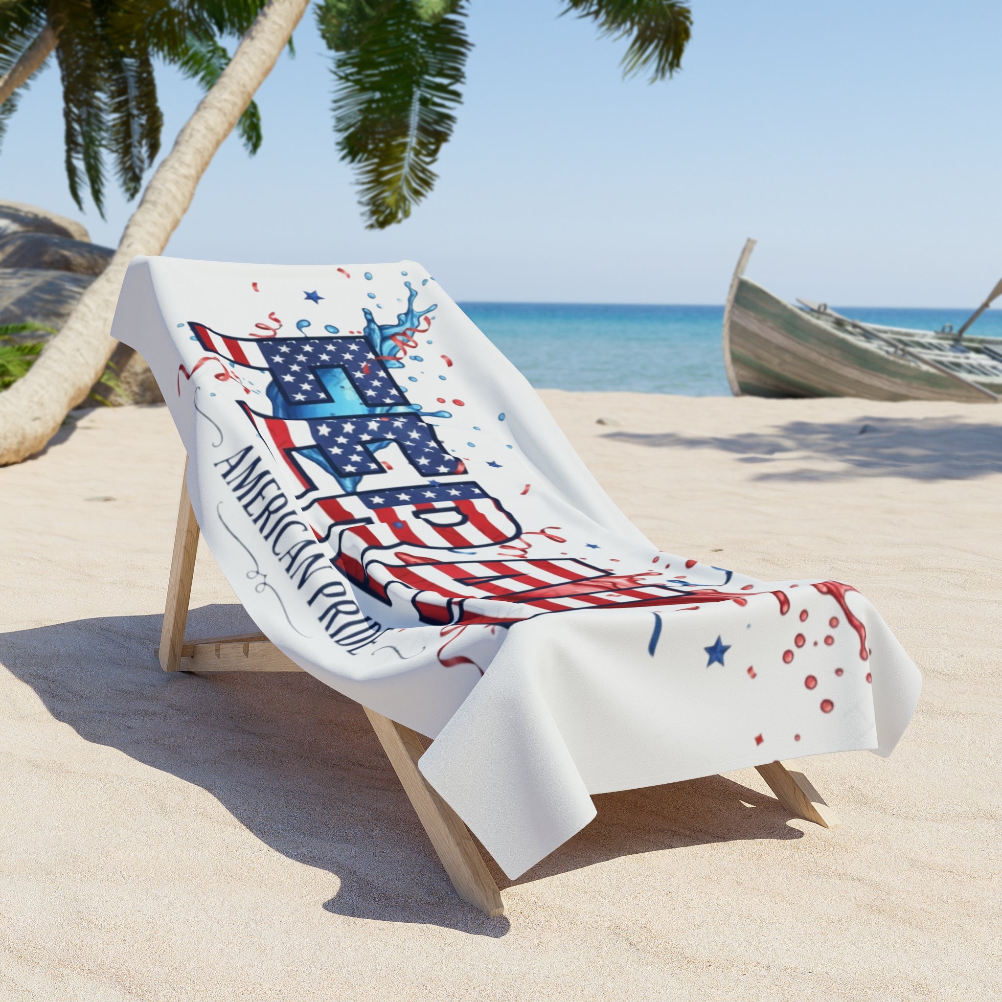 Feral American Pride Beach Towel — Patriotic USA Flag Design