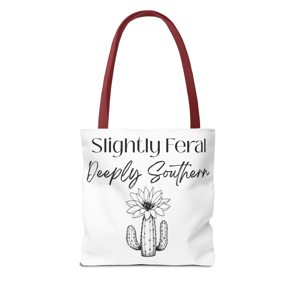 Slightly Feral Deeply Southern Tote Bag — Cactus Floral Cotton Shopping Tote