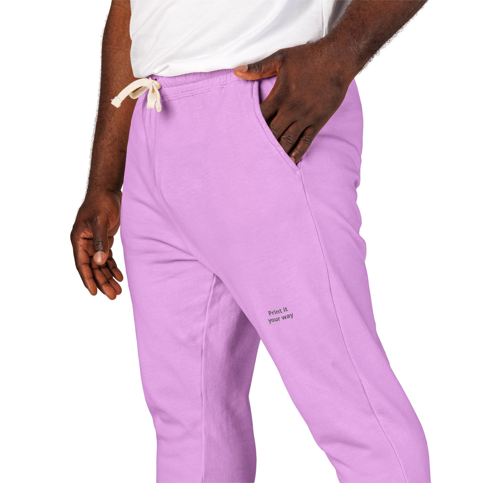 Garment-Dyed Fleece Sweatpants — Minimal Embroidered Joggers