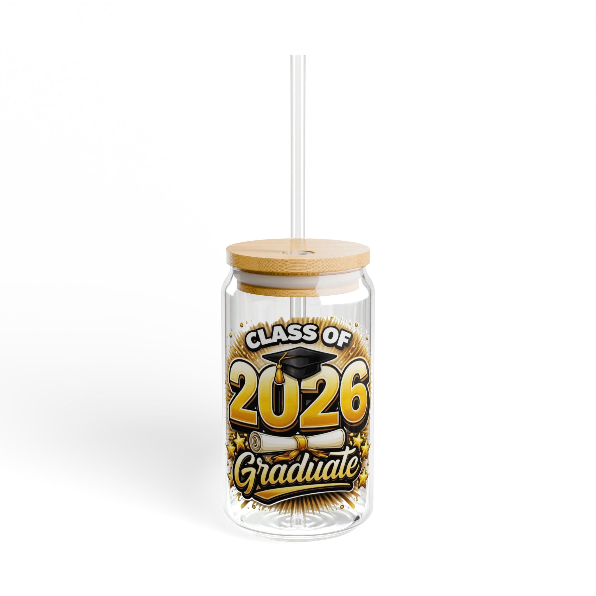 Class of 2026 Graduate Sipper Glass - 16oz Graduation Gift