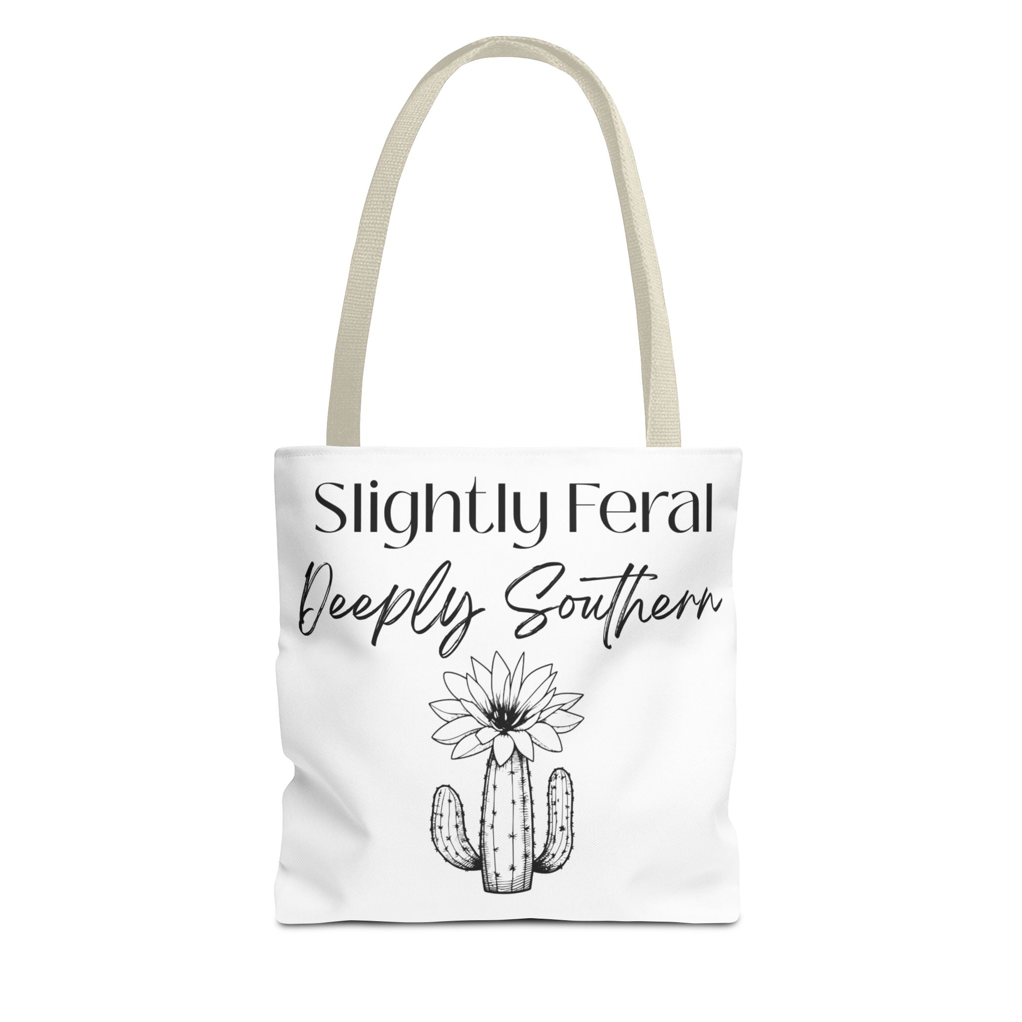 Slightly Feral Deeply Southern Tote Bag — Cactus Floral Cotton Shopping Tote