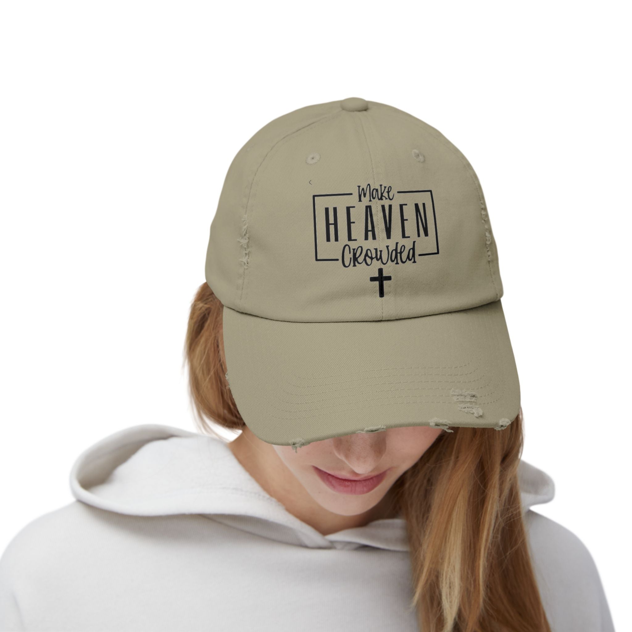 Make Heaven Crowded Distressed Baseball Cap