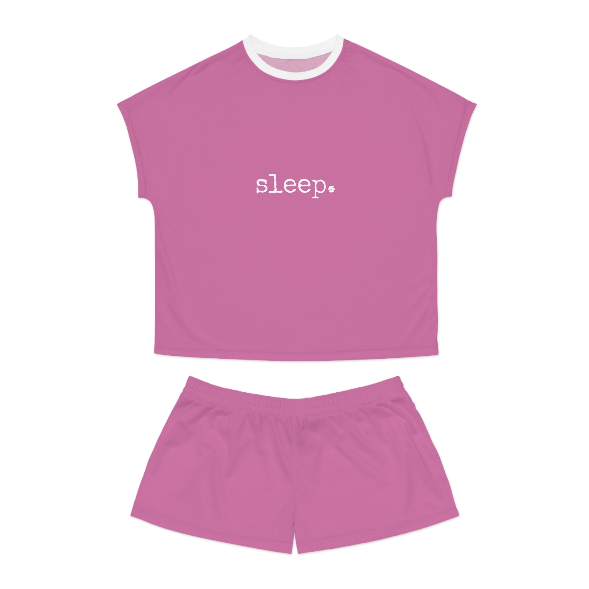 Sleep Pink Short Pajama Set — Women's Relaxed Two-Piece Loungewear