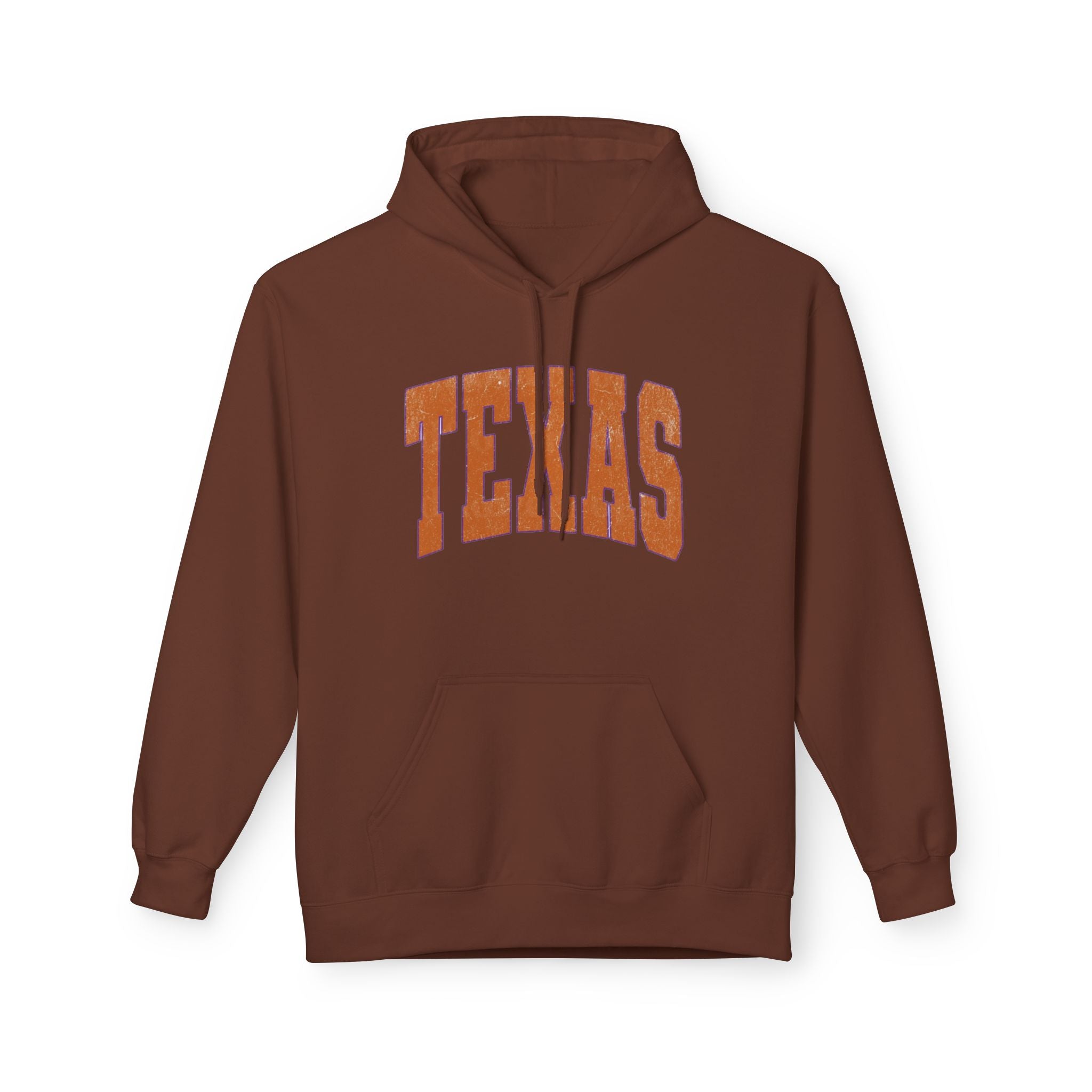 Texas Arch Hoodie — Vintage burnt orange college pullover