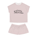 Women's 'Time to Sleep' Pajama Set - Pink Short Lounge PJs