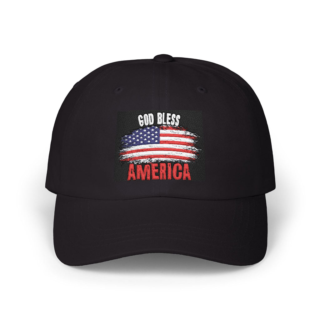God Bless America Dad Cap - Embroidered USA Flag Patriotic Baseball Hat