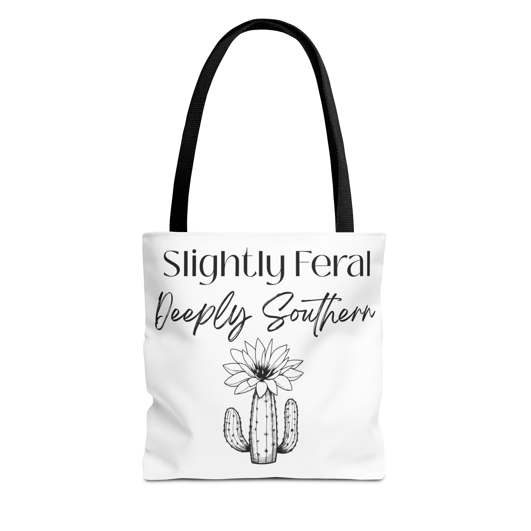 Slightly Feral Deeply Southern Tote Bag — Cactus Floral Cotton Shopping Tote