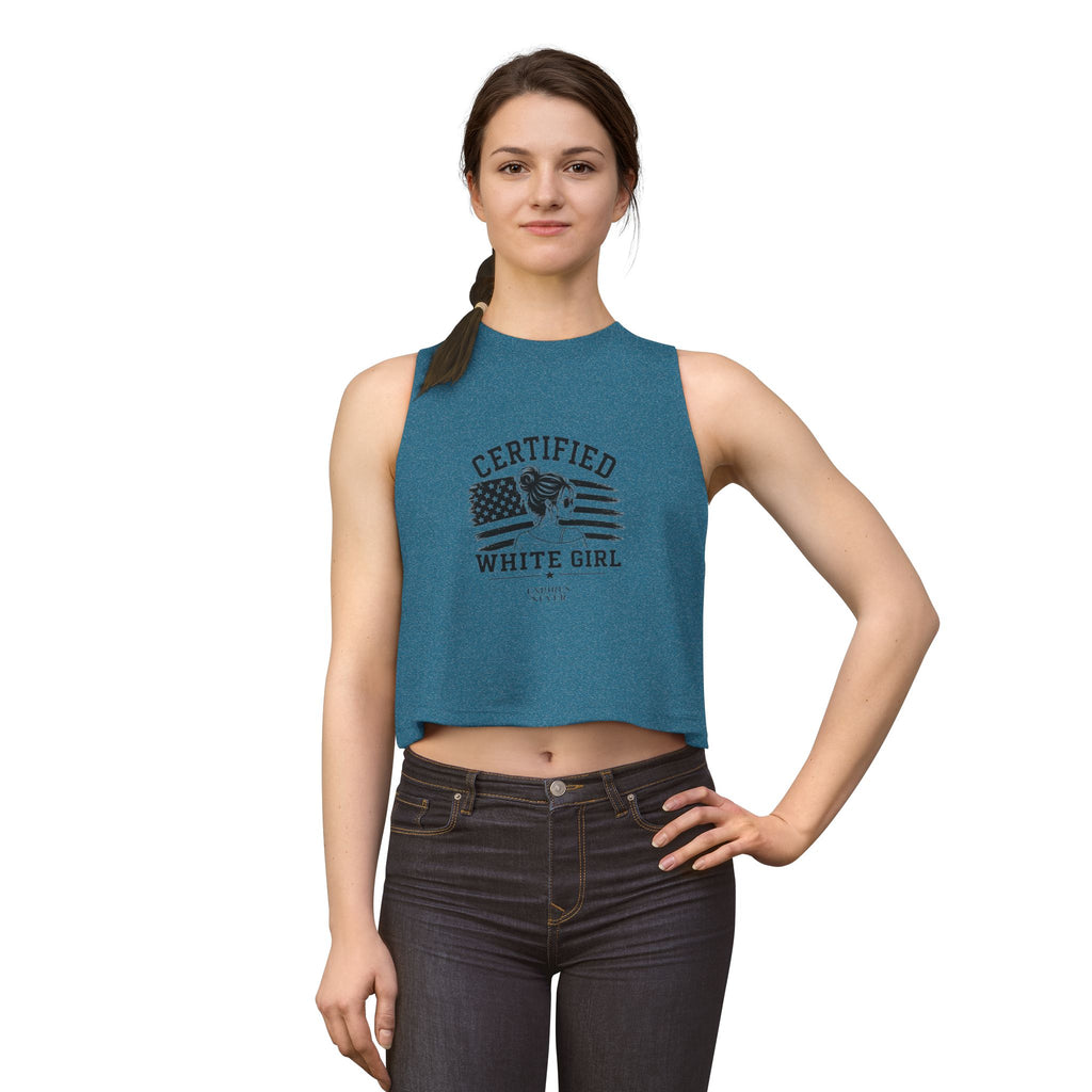 Crop Top — "Certified White Girl" Graphic Tank Top
