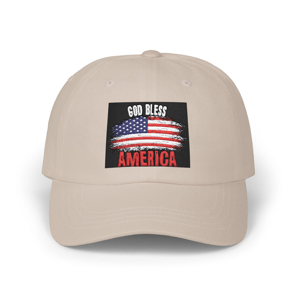 God Bless America Dad Cap - Embroidered USA Flag Patriotic Baseball Hat