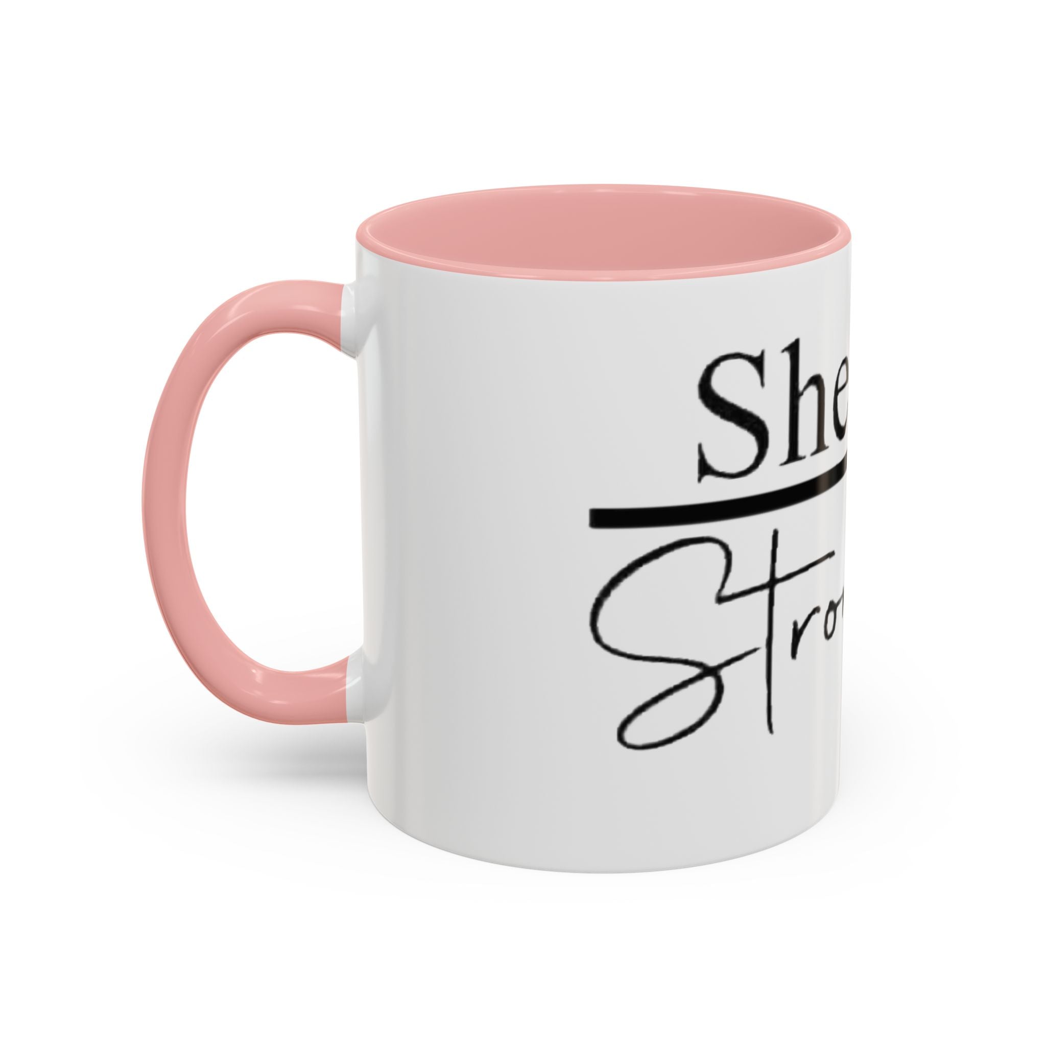 Proverbs 31:25 'She Is Strong' Accent Coffee Mug — Inspirational Christian Gift