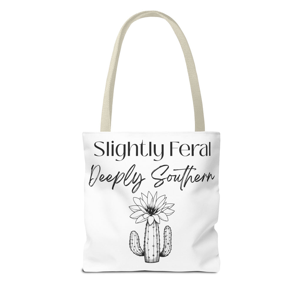 Slightly Feral Deeply Southern Tote Bag — Cactus Floral Cotton Shopping Tote