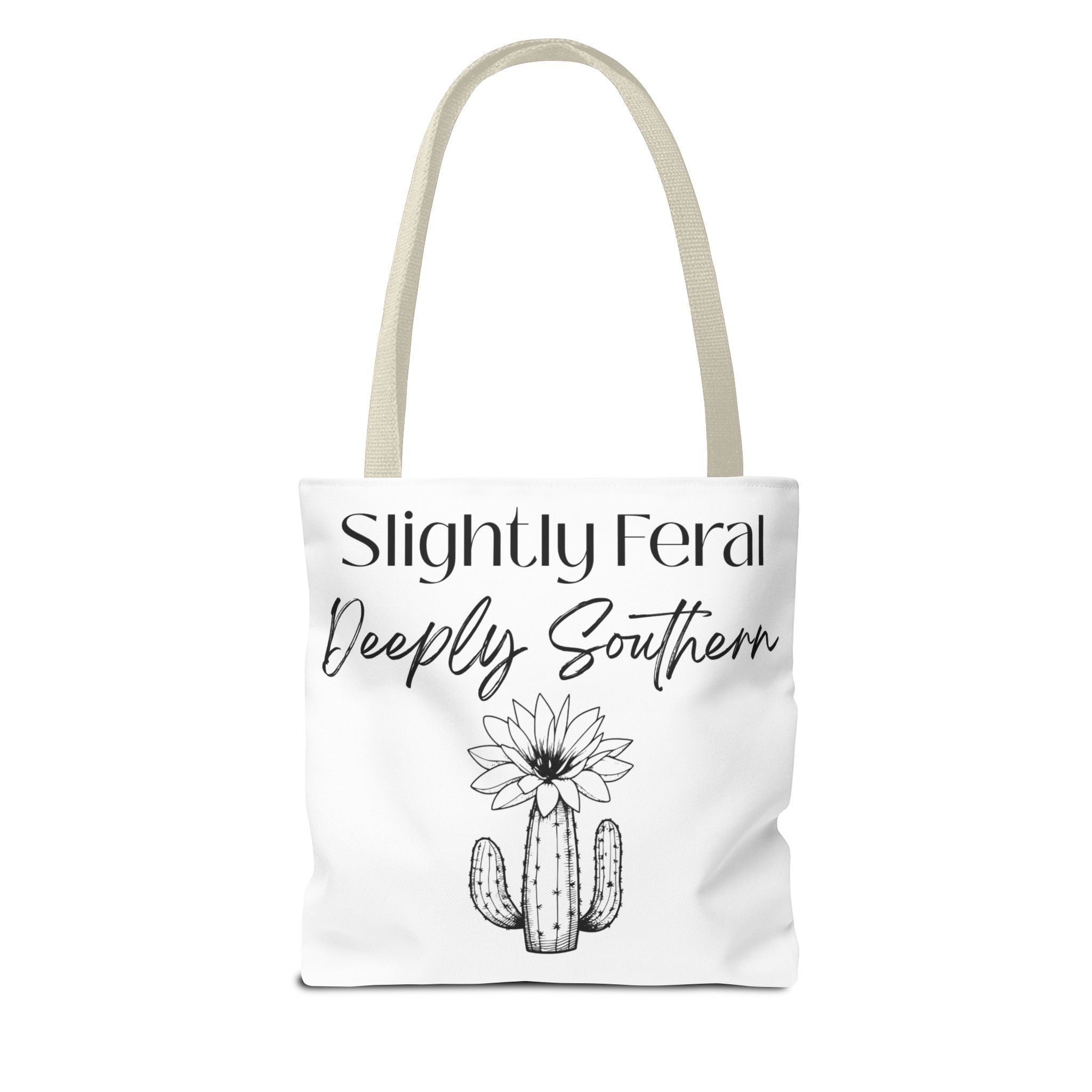 Slightly Feral Deeply Southern Tote Bag — Cactus Floral Cotton Shopping Tote