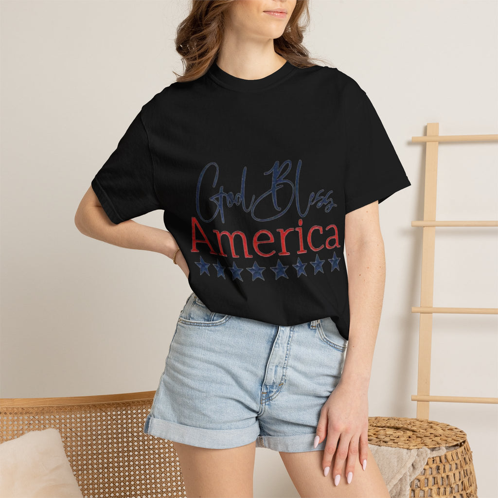 God Bless America T-Shirt — Patriotic Stars Tee for 4th of July