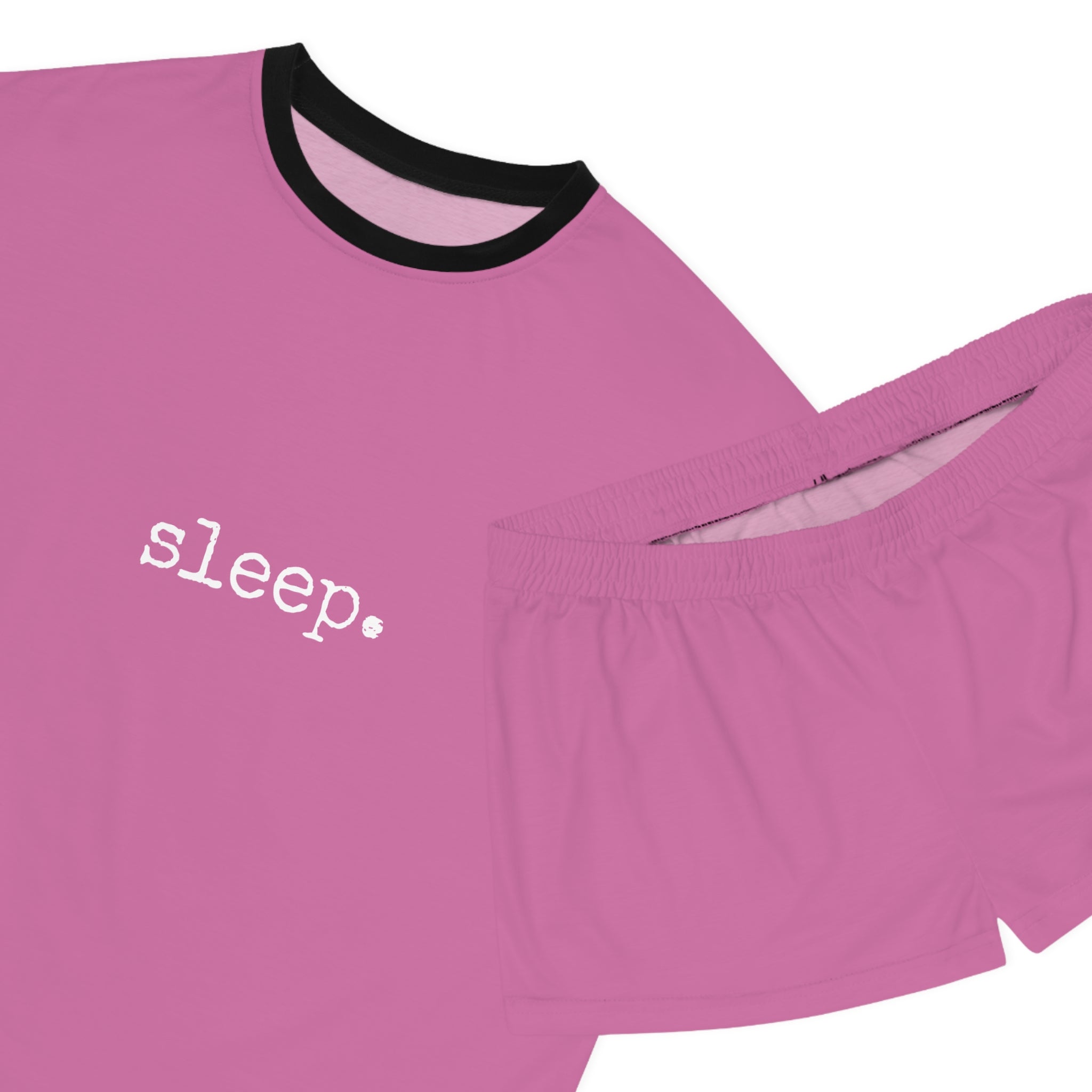 Sleep Pink Short Pajama Set — Women's Relaxed Two-Piece Loungewear