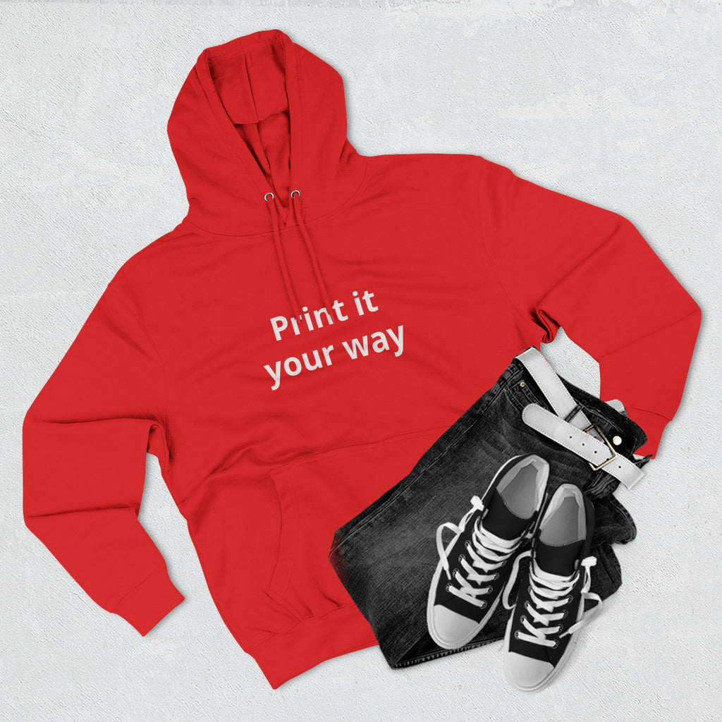 Blank White Hoodie — Customizable Three-Panel Fleece Pullover