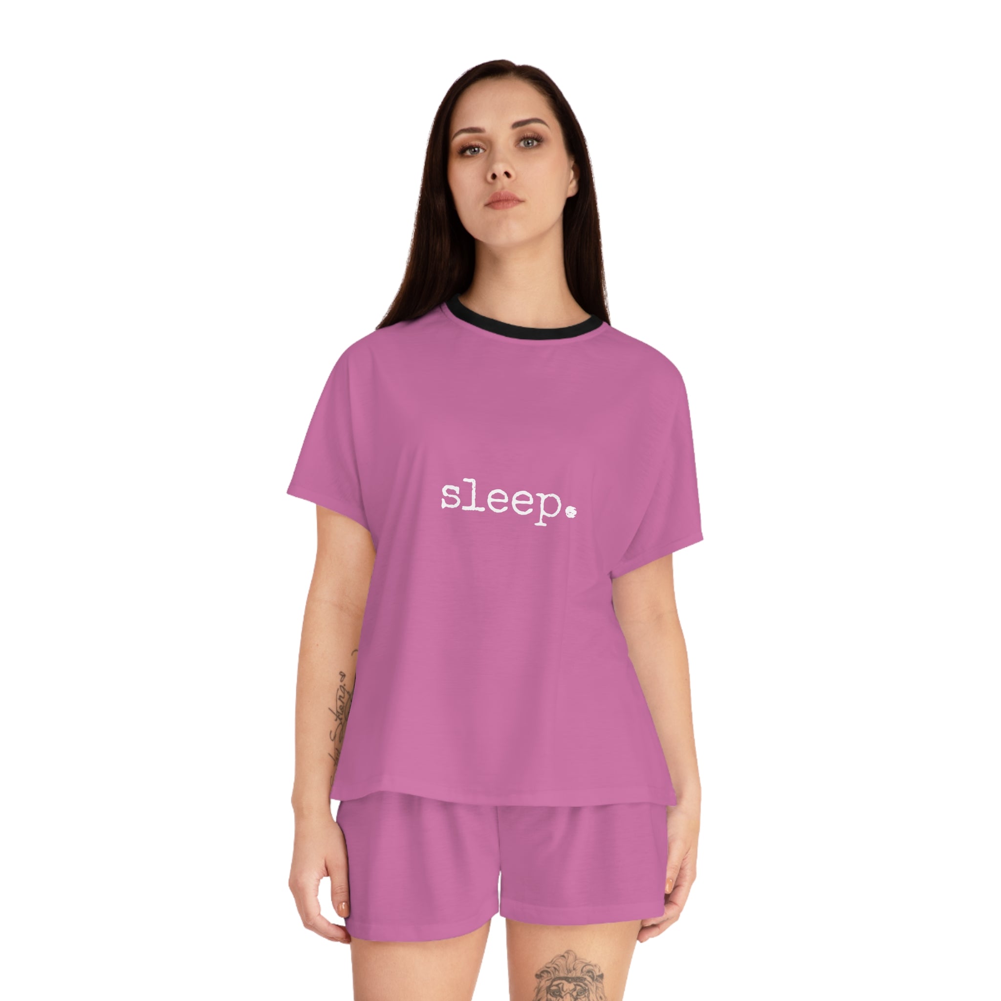 Sleep Pink Short Pajama Set — Women's Relaxed Two-Piece Loungewear