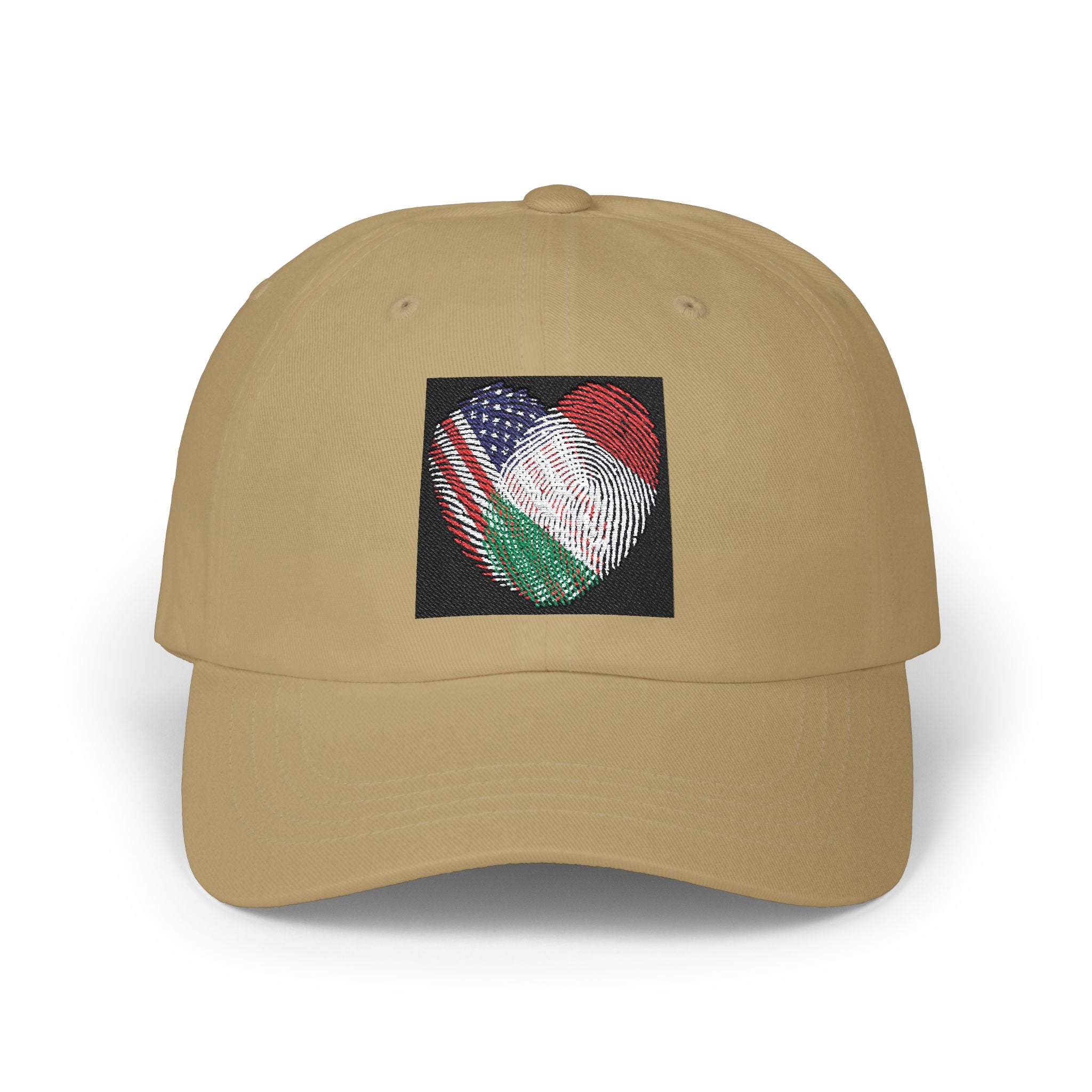 Dad Cap with USA & Italy  Heart Patch – Flag Love Baseball Hat