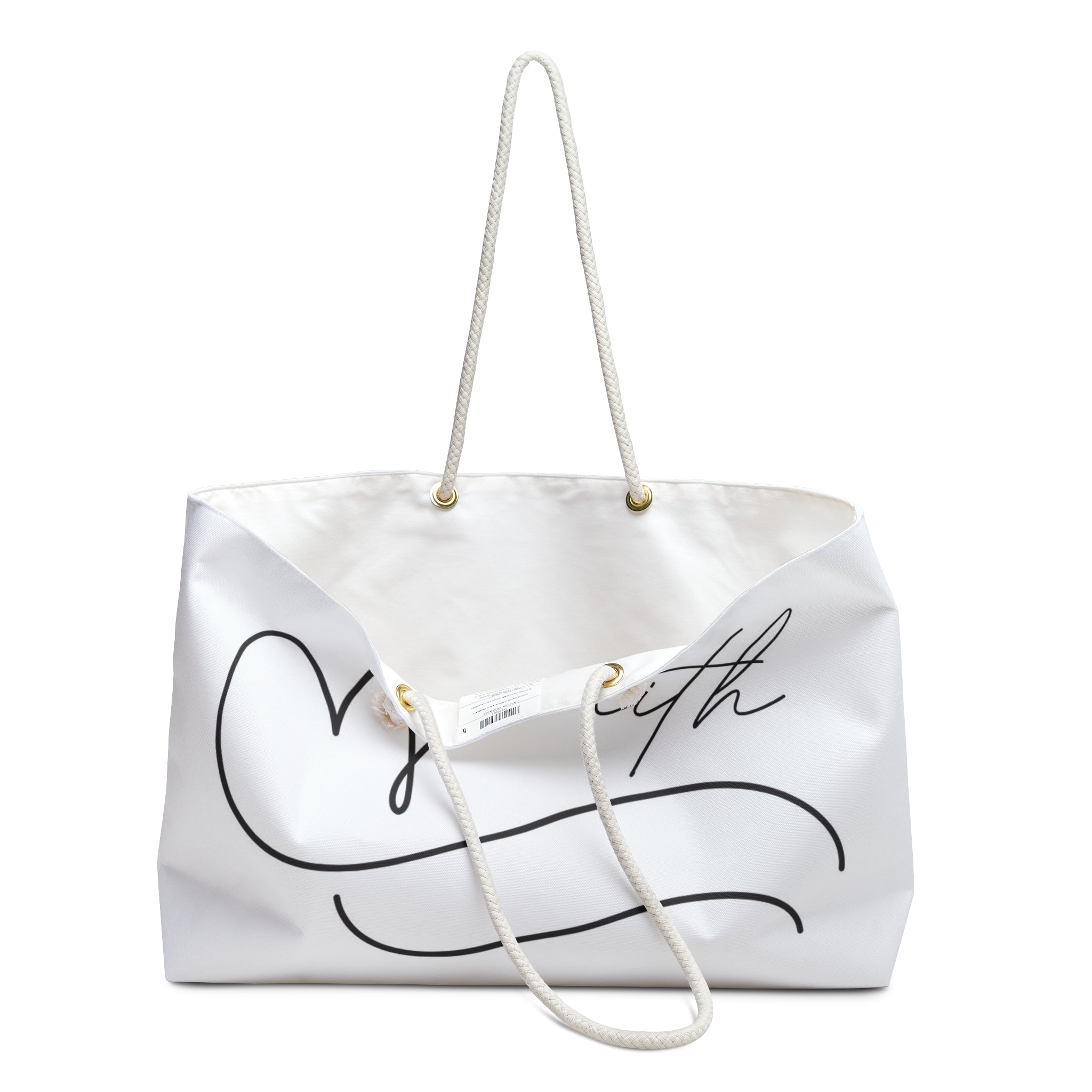 Faith Script Weekender Bag — Inspirational Christian Travel Tote