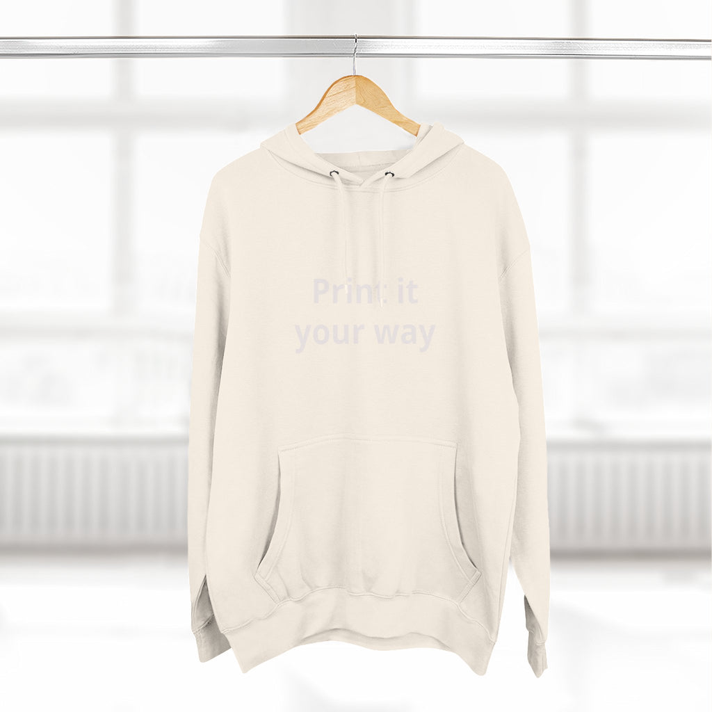 Blank White Hoodie — Customizable Three-Panel Fleece Pullover