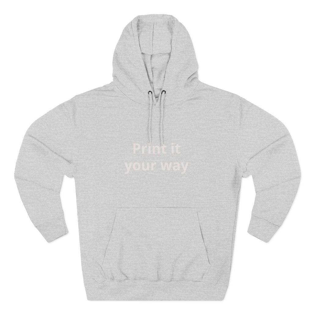 Blank White Hoodie — Customizable Three-Panel Fleece Pullover
