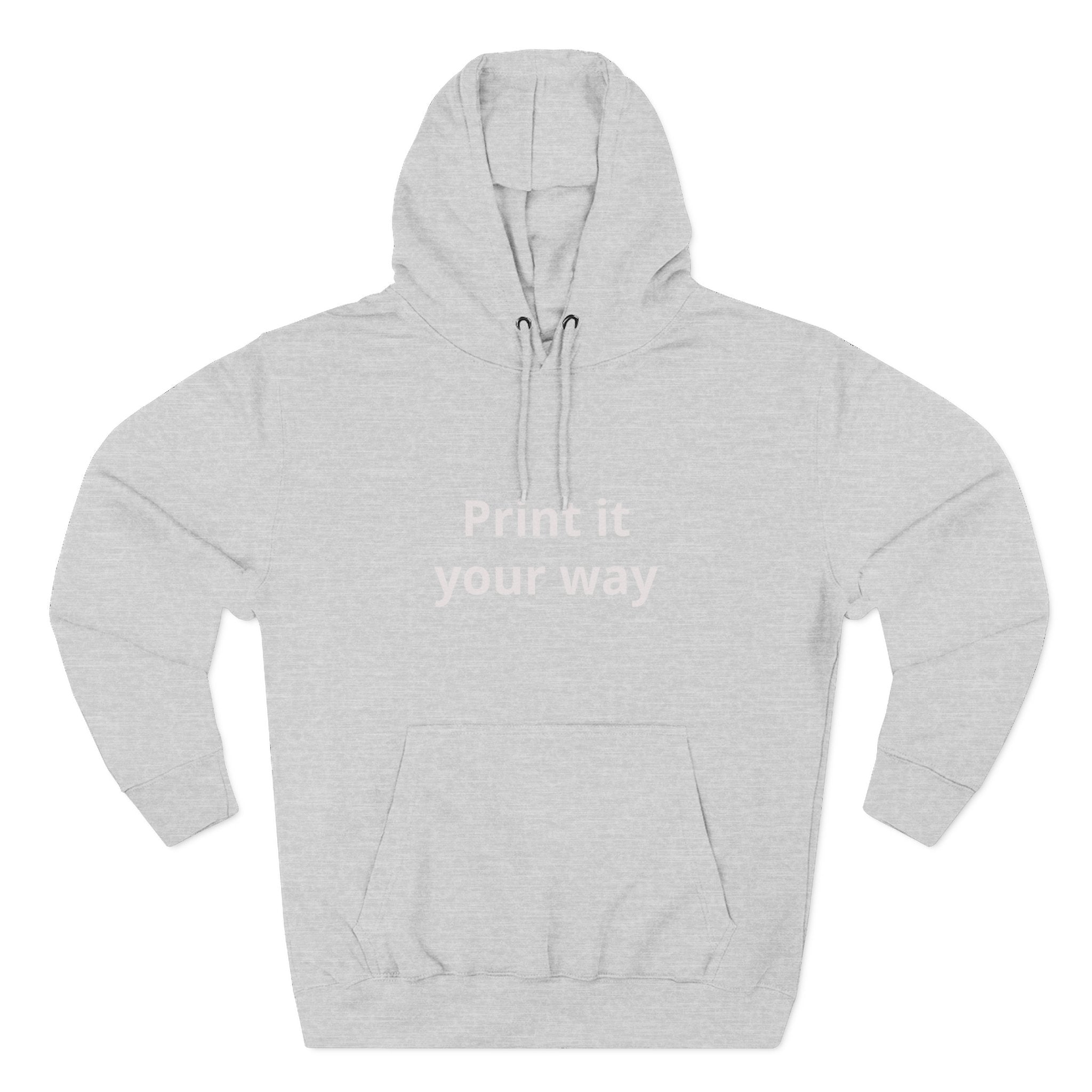 Blank White Hoodie — Customizable Three-Panel Fleece Pullover