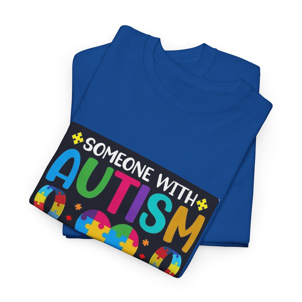 Autism Awareness T-Shirt — “Someone With Autism Lights Up My World” Colorful Puzzle Tee