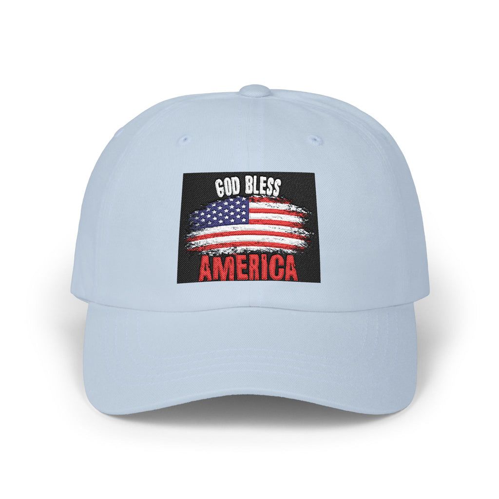 God Bless America Dad Cap - Embroidered USA Flag Patriotic Baseball Hat