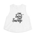 Crop Top — "Kinda Sweet Kinda Savage" Women's Flowy Cropped Tank