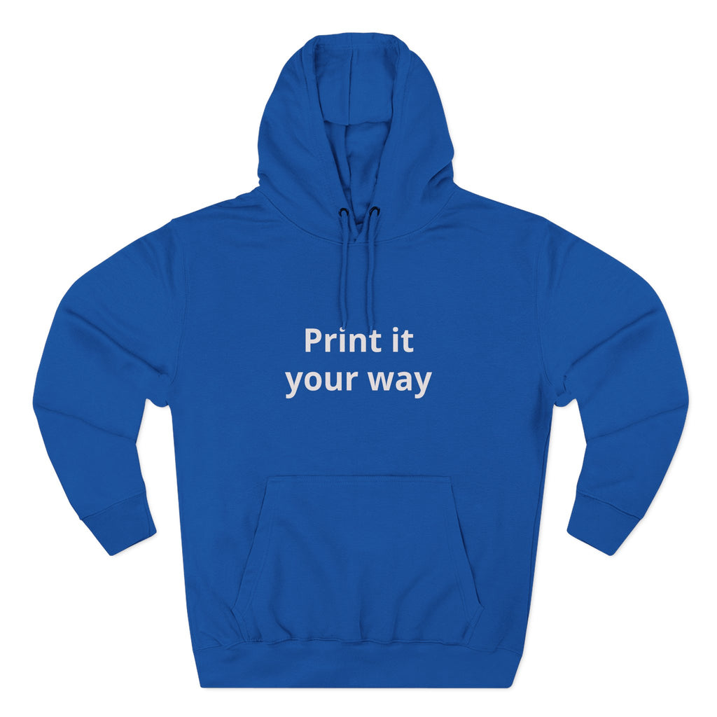 Blank White Hoodie — Customizable Three-Panel Fleece Pullover